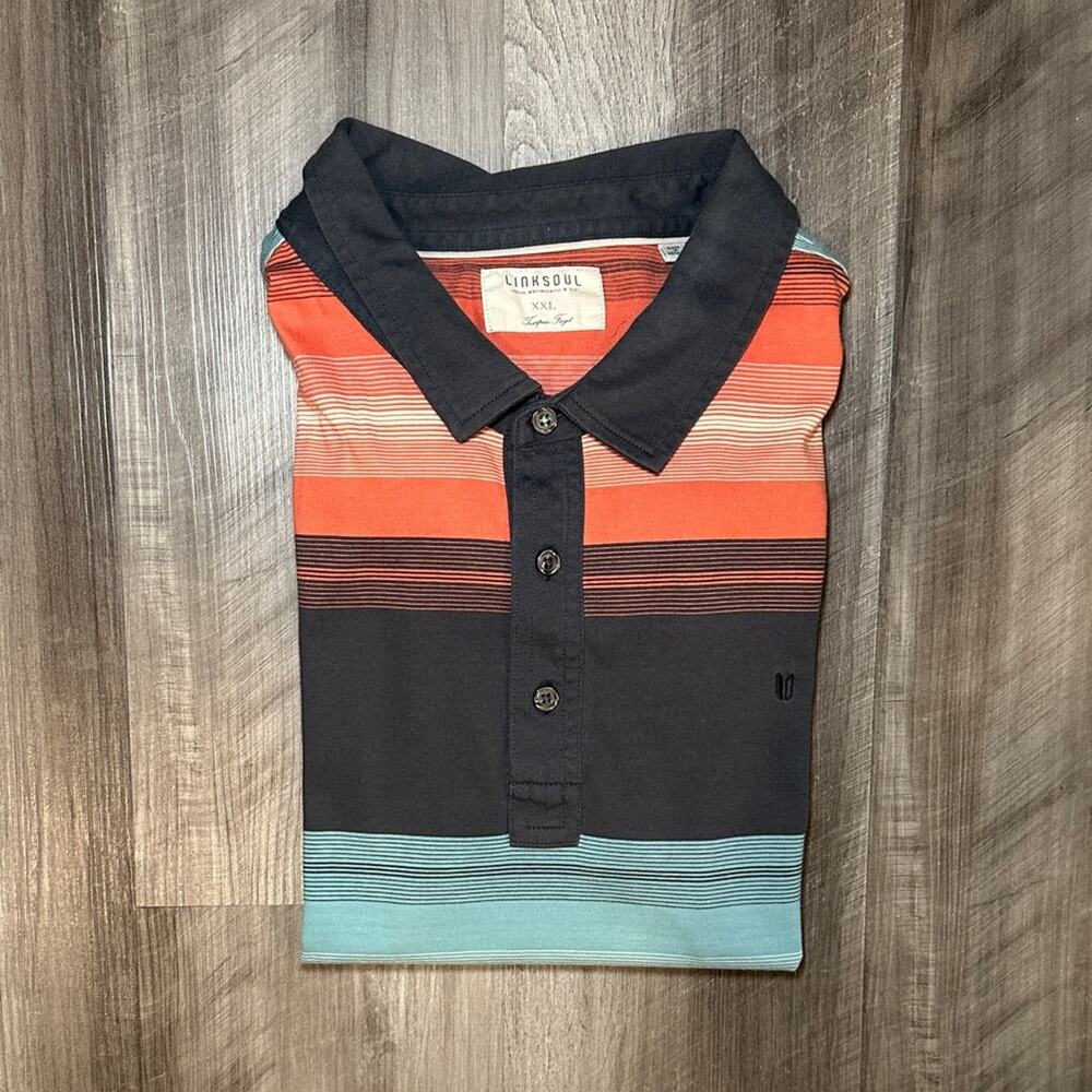 Linksoul Tempus Fugit Luxury Cotton Striped Golf Polo - 2XL